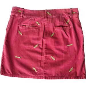 NWT NEW J.Crew Pink Cotton Corduroy Mini Skirt Embroidered Preppy Boat Shoes